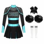T&uuml;drukute cheerleading tantsuriietus Halloweeni v&auml;ljam&otilde;eldud kleit pikkade varrukatega kleit Cheer Leader vormiriietus maskeraadi cosplay r&otilde;ivad 7-8 Years