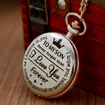 Meeste taskukell minu pojale L Love You parim kingitus kvartsist taskukella kett kelladele, meeste kingitus