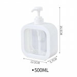 Seebi dosaator valge vedela kreemiga k&auml;sipumbaga seebi dosaator korduvt&auml;idetav &scaron;ampoonipudel plastist vannitoa losjooni pudel 500ML valge