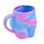 360/480 ml silikoonist kohvikruus k&auml;epidemega V&auml;rviline alakeha kunst puusa-kuumuskindel toidukvaliteediga multifunktsionaalne tee-piima-vesitass s&uuml;nnip&auml;evakingitus 360ml lilla