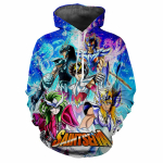 Saint Seiya klassikaline 3D Harajuku prinditud koomiksifilm Anime Lahe mood avangardi meeste naiste pehme ja mugav trendikas kapuutsiga top S