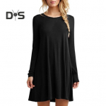 S&uuml;giskevadine naiste kleit &Uuml;markaelus avarate pikkade varrukatega puhast v&auml;rvi A-kujuline plisseeritud minikleit vabaaja igap&auml;evane koolit&ouml;&ouml; l&uuml;hike kleit XL veinipunane v&auml;rv