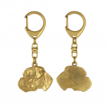 Boxer, German Boxer III - Gilded key ring with dog, handbag decoration, luxury accessory by Art-Dog brand