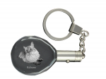 Balinese left - Fob with cat photo, crystal key ring in gift box, unique gift by Art-Dog brand