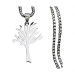Unisex kaelakee ripats Tree of Life Pure Color Titaan Terasest Poleeritud Individuaalne Naiste Meeste Kaela Ehted Klubi pidu Kaelakee h&otilde;be