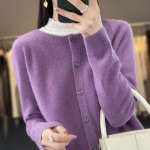 Naiste ka&scaron;miirist sviiter Qinghe ka&scaron;miir 30% ka&scaron;miir 70% vill s&uuml;gis-talvine ka&scaron;miir pullover pehme ja soe XL lilla
