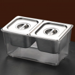 Jahutatud maitseainekorv Maitseainekarp Eemaldatavate sektsioonidega V&uuml;rtsikonteiner v&auml;ikeste koostisosade jaoks 2 compartments