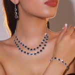 Mood s&auml;delev kivist kaelakee k&otilde;rvar&otilde;ngad k&auml;ev&otilde;ru komplekt luksuslik temperament kaelakee k&otilde;rvar&otilde;ngad 3 tk pruudi ehete komplekt