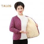 Keskealiste naiste jakk pluss suurus paksendatud fliis V-kaelusega &uuml;he n&ouml;&ouml;biga slim fit pikkade varrukatega soe taskutega ema aluskiht S must