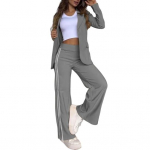2 tk/komplekt Lady Formal Coat p&uuml;kste komplekt Alla keeratava kraega pikkade varrukatega jakk XL tumehall v&auml;rv