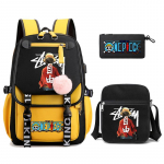 3 tk/komplekt Anime One Piece K&otilde;rge kvaliteediga arvutikott &Otilde;lakott Pliiatsikott Meestele Naistele Reisikott &Otilde;pilane T&uuml;druk Poiss Tagasi kooli Vaba aja kott