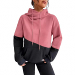 Lady Fall Winter Hoodie Colorblock Pingutusn&ouml;&ouml;riga kapuutsiga pikkade varrukatega elastsed k&auml;tised ja all&auml;&auml;r suure taskuga, paks sportlik fitness-top S pruun