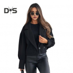 Naiste s&uuml;gistalvine mantel L&uuml;hike t&uuml;&uuml;p Ujutatav krae, &uuml;hev&auml;rviline l&otilde;dva n&ouml;&ouml;biga suletav kampsun OL reisijakk Naiste igap&auml;evane v&auml;lir&otilde;ivas S kohv