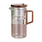 550/750 ml teekann infuseriga puidust k&auml;epidemega teekann Boorsilikaatklaasist teekann vee eraldamine 750ML puhas