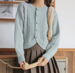 S&uuml;gis- ja talvine naiste kampsun Retro Soft Lazy Wind Twist Croco N&ouml;&ouml;biga kampsun Naiste avar kootud kardigan One Size punane