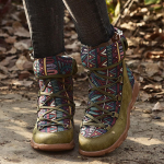 Retrostiilis naiste tikandiga lame t&otilde;mblukk Hoiab soojas L&uuml;hikesed saapad, &uuml;mmargused kingad 38 roheline