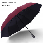 Kodu Kasulik Mood Kvaliteetne 10 ribi 3 volti Automaatselt kokkupandav vihmavari Kompaktne reisip&auml;ikesevari Tuulekindel UV-vastupidavus veinipunane v&auml;rv