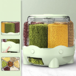 Niiskus- ja putukakindel majapidamises kasutatav p&ouml;&ouml;ratav riisi&auml;mber, suure mahutavusega suletud teravilja ja terade lahterdatud riisi hoiukast valge