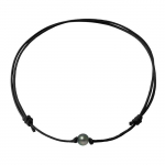 PERLINEA - Collier Perle de Tahiti A+ - Ronde 10-11 mm - Coton Cir&eacute; - Argent 925 Milli&egrave;mes - Bijoux Femme