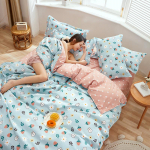 Paksutatud harjatud 4-osaline voodilina, tekikott, voodipesu, &uuml;li&otilde;pilase &uuml;hiselamu 3-osaline komplekt 1.2m 3-piece set
