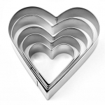 5 tk koogivorm, sile pind, lai kasutusala, roostevabast terasest s&uuml;damekujuline DIY pasta vormis k&uuml;psetamise tarvikud h&otilde;be