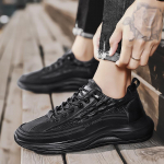 Meeste nahast vabaajajalatsid Lahedad paksu tallaga tossud Street Trend Crocodile Print Noorte ilusad vabaajaspordijalatsid 39 must