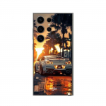 Coque - Maniacase - Samsung Galaxy S24 Ultra - Souple - Noir - Couch&eacute; de soleil