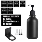 500 ml mattmust seebi jaotur, seinale kinnitatud &scaron;ampoonipalsami n&otilde;ude kehapesu jaoks m&otilde;eldud siltidega Type 5