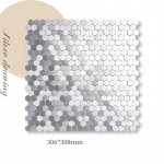 30x30cm Metallist Roostevabast Terasest Seina Mosaiik 3D Vannitoa Mosaiikplaat Alumiinium Kuusnurkne Mosaiik Taustaseina Kleebis Isekleepuv 1Pcs 30x30cm
