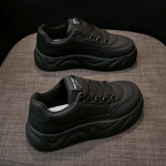 Naiste Mood Platvorm Tossud PU Nahk Paeltega Jooksujalatsid Naine Paksu Tallaga Mugavad Spordijalatsid Vabaaja Lauajalats 35 beež