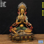 Muistse Hiina rafineeritud puhasvask roheliseks v&auml;rvitud Tara Buddha, peene meisterlikkuse ja paksu kihiga