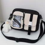 Vabaaja Minimalistlik V&auml;rviplokkidest Ruudukujuline &Otilde;lakott, Igap&auml;evaseks Kasutamiseks Sobiv Koolikott Naistele must