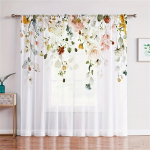 Luksuslikud kuldsed sulgede lehed l&auml;bipaistvad voole rulood magamistoa t&uuml;lli aknakardinad elutuppa L&auml;bipaistvad kardinad rulood kardinad 2 tk W65X60H(cm)X2Pcs&Grommet Top