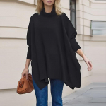 ZANZEA Naiste vabaaja turtleneck avara pikkade varrukatega pluus L must