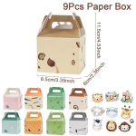 9 tk multika loom l&otilde;vi elevant tiiger kinkekarp kommide k&uuml;psiste kinkekarp lastele s&uuml;nnip&auml;evapeo pakkimiskarp beebipeo dekoratsioon as picture