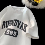 Uus l&uuml;hikeste varrukatega T-s&auml;rk meestele suvel, Korea stiilis trend, lihtne poolvarrukatega topp, Hongkongi stiilis vaba vabaaja br&auml;ndi T-s&auml;rk M must