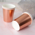 Rose Gold &uuml;hekordsete lauan&otilde;ude komplekt Pabertaldrikutass Lastele T&auml;iskasvanute s&uuml;nnip&auml;eva pulma Poissmeestepeo kaunistus Beebi du&scaron;&scaron; Gold 7 inchs*10PCS