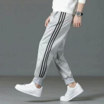 Meeste kevad-s&uuml;gis vabaaja p&uuml;stkrae kampsunikomplekt - Trendikas, mitmek&uuml;lgne, lahtise l&otilde;ikega kaheosaline paaridele Threaded cuff three-bar pants, XXXXL