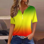 Naiste T-s&auml;rgi T-s&auml;rgi n&ouml;&ouml;biga l&uuml;hikeste varrukatega igap&auml;evane n&auml;dalavahetuse mood V-kaelusega tavaline topp L sinine