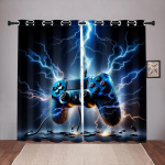 2 tk Magamistoa M&auml;ngud Kardinad Videom&auml;ngukontroller M&auml;nguri Tuba Dekoor Meeste M&auml;ngupult Kardinad Akna Kate Kardinad Elutuppa 135W165H(CM)53x65in&rod pocket