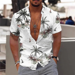2025 Coconut Tree S&auml;rgid Meestele 3D Prindiga Meeste Hawaii S&auml;rk Ranna 5xl L&uuml;hikeste varrukatega Moetopsid T-s&auml;rk Meeste Pluus Camisa L