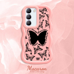 V&auml;rvitud muster Big Wave Edge pehme silikoon materjal Macaron telefoni &uuml;mbris p&otilde;rutuskindel kaitsev kummist korpus OnePlus Vivo Motorola Moto jaoks Vivo Y32 roosa