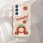 V&auml;rvitud muster Big Wave Edge pehme silikoon materjal Macaron telefoni &uuml;mbris p&otilde;rutuskindel kaitsev kummist korpus OnePlus Vivo Motorola Moto jaoks Vivo Y21S must