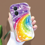 Armas koomiksimustriga kreemjas tekstuuriga korpus, lainelise servaga pehme silikoonkaanega telefoni&uuml;mbris Vivo jaoks Vivo Y28 4G valge