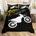 Mootorratturite tekikate Twin Motokrossi s&otilde;itja tekikate &Auml;&auml;rmusspordi voodipesukomplekt Lahe mootorratta voodipesukomplekt poistele ja t&auml;iskasvanutele EU Single(135x200cm)