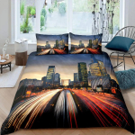 New York Tekikate NYC Voodipesukomplekt Tr&uuml;kitud Tekikate Mugav Hingav Luksuslik Puuvillane Tekk Padjap&uuml;&uuml;r &Uuml;ksik KingQueen AU Queen(210x210cm)