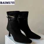 Terava ninaga pahkluusaapad naiste seksikad k&otilde;rged kontsad Chelsea saapad naine talv karusnahk seemisnahk lumi 2025 trend luksus kleidi pumbad Bota Mujer 40 kaamel