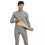 Meeste Thick Plus Velvet Thermals Komplektid &Uuml;likonnad T-s&auml;rgid + P&uuml;ksid Paari Riided Aluspesu Pidžaamakomplektid Meestele Riided Kilpkaelusega kampsun XL tumehall v&auml;rv