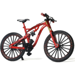 1/8 skaala s&otilde;rmeratta jalgrattamudeli m&auml;nguasi mini jalgratta kaunistus kodukaunistamiseks valatud metallist mudeli kaunistuseks s&otilde;rmega rula m&auml;ngufiguuriga 1/8-Size:19*7.2*10.8cm punane