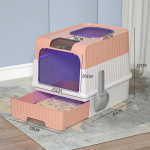 UV-steriliseeritud kassiliivakast, jumbo kassiliivakast sahtliga, t&auml;ielikult suletud kassiliivapann, suure mahutavusega l&otilde;hna eemaldav kassi tualett